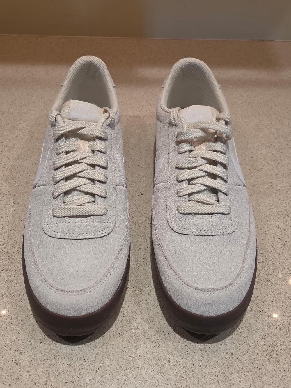 Nike Men’s Cream Suede Low-Top Sneakers with Brown Gum Sole